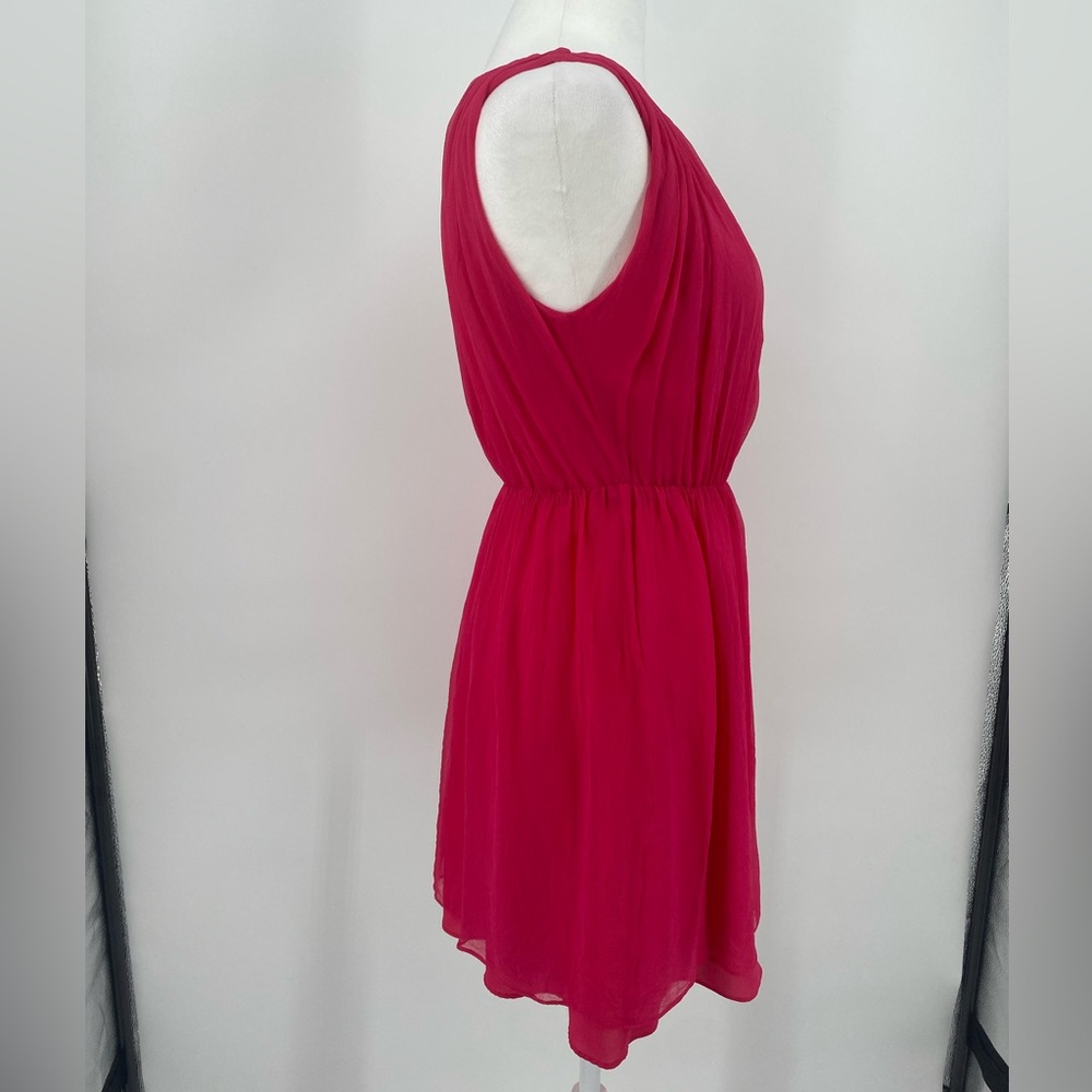 Alice + Olivia Hot Barbie Pink Mini Silk Dress - Picture 7 of 11